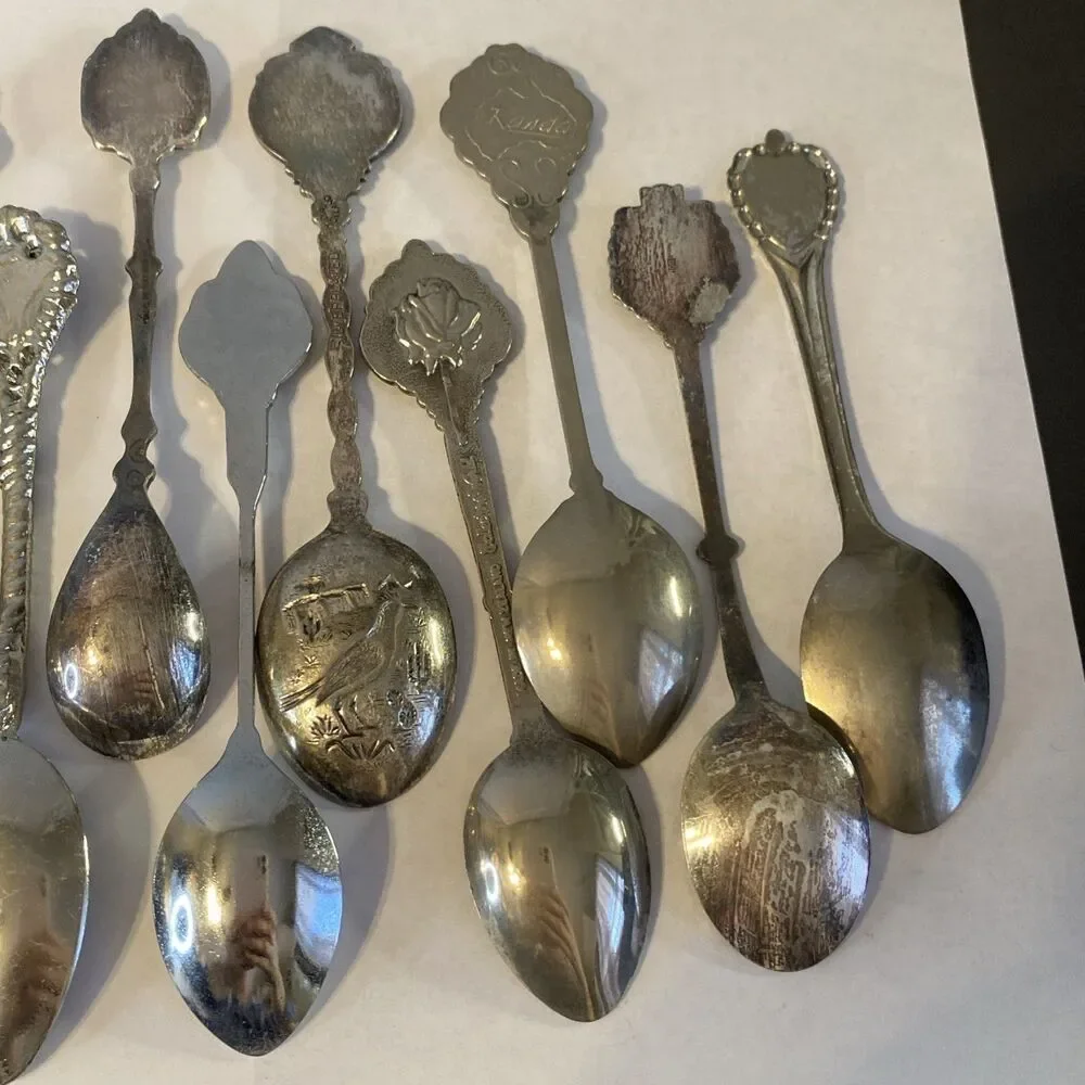 Vintage Lot of 20 Souvenir Spoons State Travel Jamacia Canada Hotel San Fran